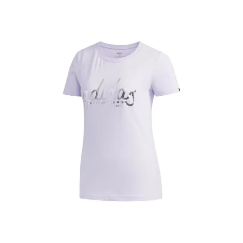 Adidas T-Shirt Женская Фиолетовая Серебряная Металлическая