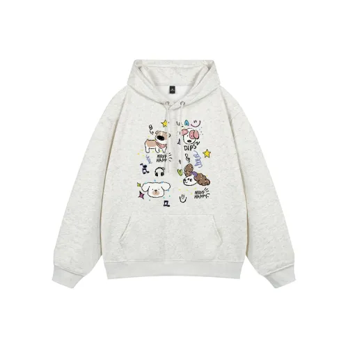 ZUOLANGGENU Свитшот Унисекс Белый Серый