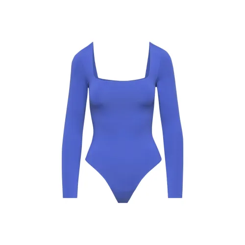 ARITZIA Тень Squareneck Длинный Рукав Комбинезон Комбинезон Женский Jazz Синий