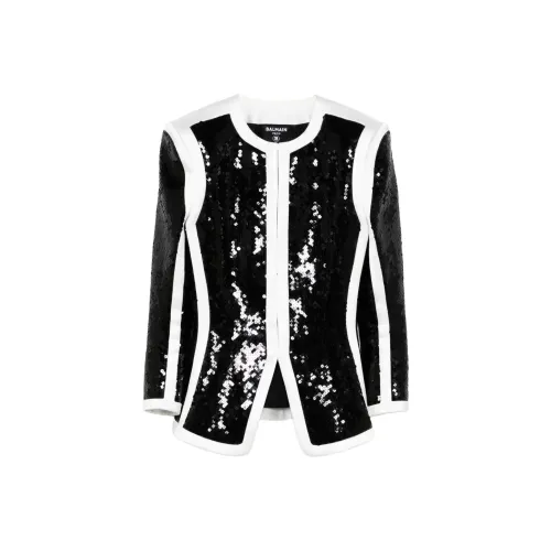 BALMAIN SS25 Куртки и Пальто Женские Черные