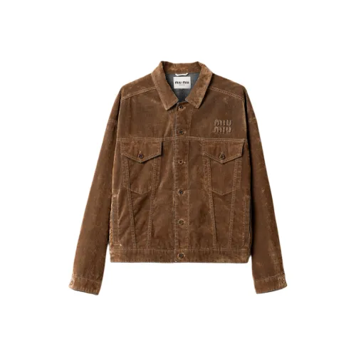 MIU MIU Куртки и Пальто Женские Кофейного цвета