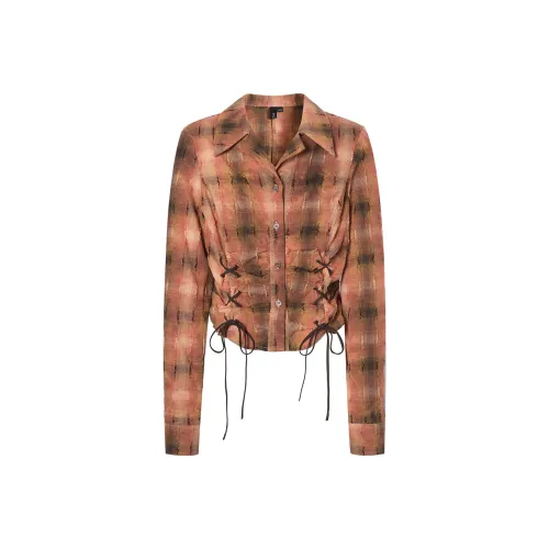 I'M ONE Рубашка Женская Коричневая Оранжевая