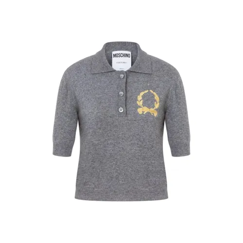MOSCHINO Поло Женское Средне-Серое