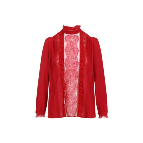 Valentino Шифон Рубашка Женская Красная