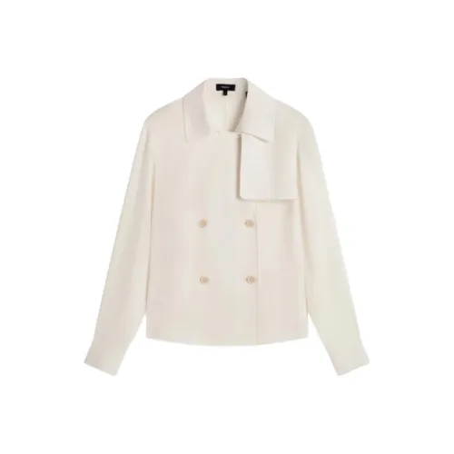 THEORY Рубашка Женская Айвори Белая