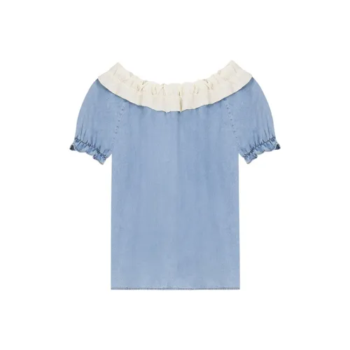 VEGA CHANG SS24 Рубашка Женская Морская Соль Синий