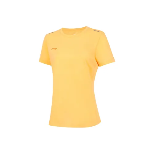LINING RUNNING Collection Т-рубашка Женская Мягкая Абрикосово-желтая