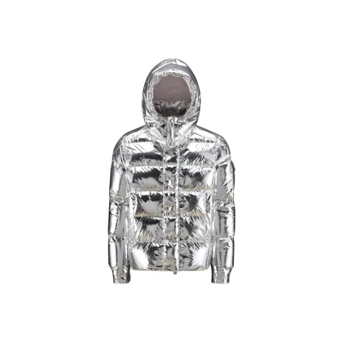 Moncler Пуховик Зимний Women's Silver Белый