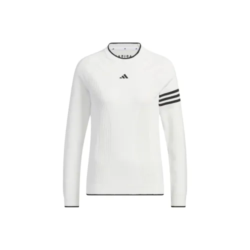 Adidas Длинный рукав Пуловер Свитер Трикотаж Женский Белый