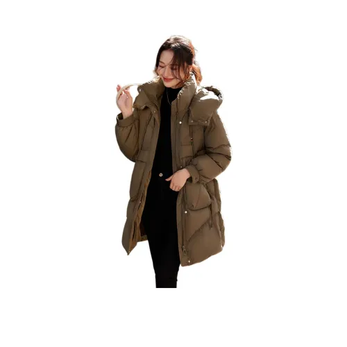 Mo Han Yi Mei Пуховик Женские Кофейный Зеленый