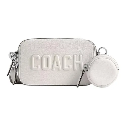 COACH Charter Полированная кожа с текстурой личи сумка через плечо маленькая сумка на плечо мужской мел белый