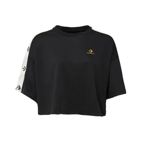 Конверс Tee с оборванным рукавом T-рубашка Женская Черная