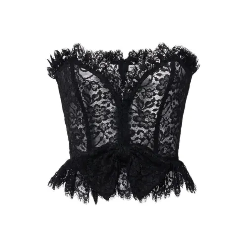 Alessandra Rich FW24 Без бретелей Топ Женский Черный