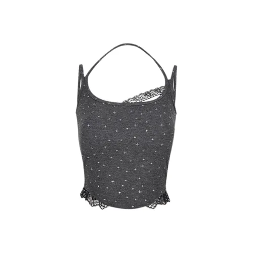 ABBY GODDESS Топ на бретелях Женский Серый