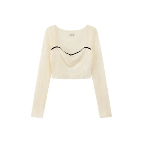 CHUU Экрю Женские Шифоновые Рубашки