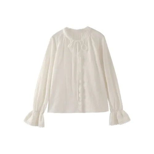 Miss Chipmunk Рубашка Женская Жаккард Белая