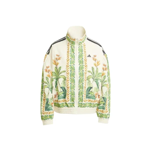 Adidas x FARM RIO Куртка Женская Айвори Глубокий Золото Полуматовый Зеленый