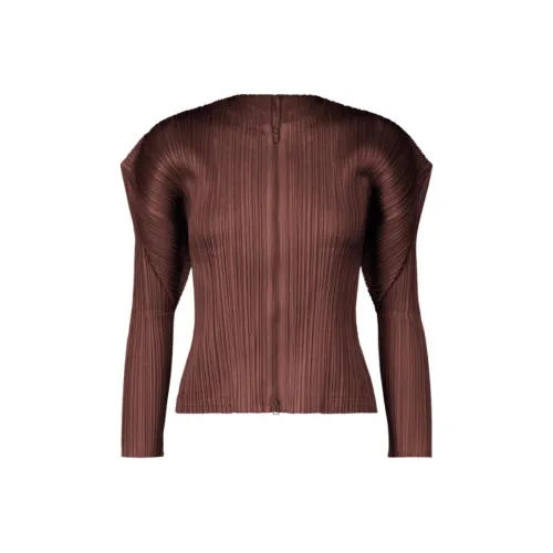 PLEATS PLEASE ISSEY MIYAKE SS24 Куртки Пальто Женские Шоколад
