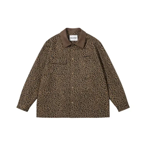 ISaluteU Куртки Пальто Унисекс Леопардовый принт