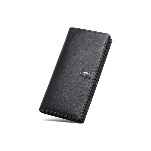 SEPTWOLVES Топ Коровья Кожа Бизнес Костюм Длинный Кошелек Мужской Черный