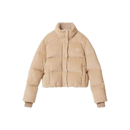 MIU MIU Песчаный желтый Женские пуховики