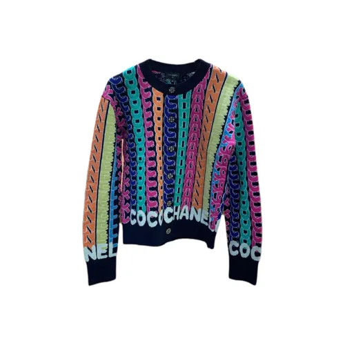 CHANEL Кашемир Свитер Женский Морской Синий