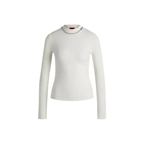 HUGO BOSS Белый Женские Трикотаж