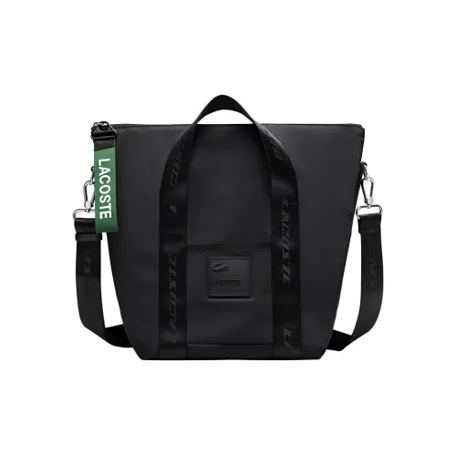 LACOSTE Ткань Тоут Сумка Сумка для покупок Сумка на плечо Сумка среднего размера Женская Черная