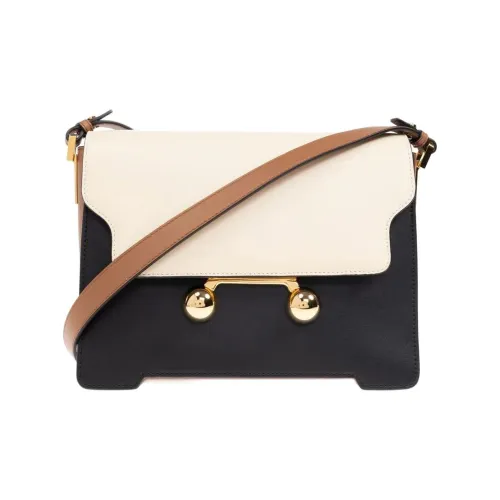 MARNI Trunkaroo Телячья кожа Сумка через плечо Сумка на плечо Средняя Женская Бежевая и Черная