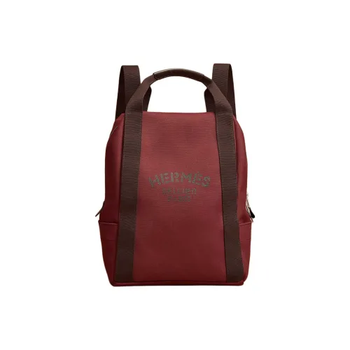 HERMES Groom Полиамид с Хлопком Рюкзак Унисекс Hermès Красный с Шоколадом