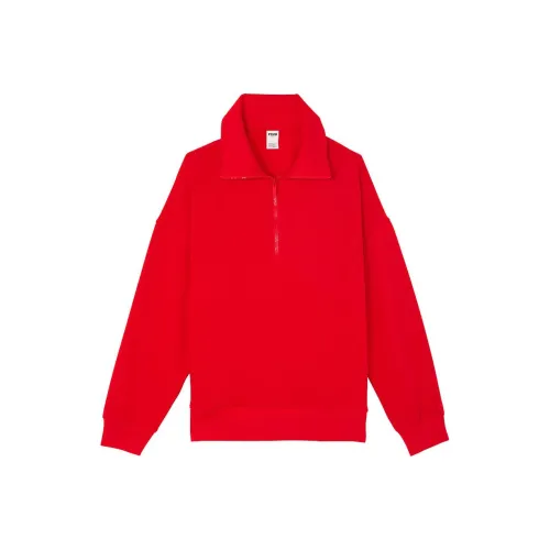 Victoria's Secret Плющ Розовый Флис Полузастежка Толстовка Яркий Вермильон Толстовка Женская Яркая Вермильон