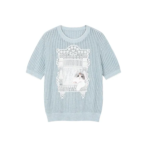 UOOYAA Синий Женские Футболки