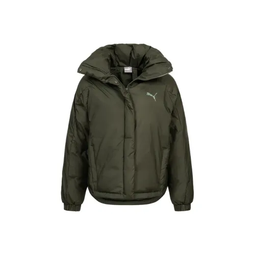 PUMA Пуховик Женский Оливково-зеленый
