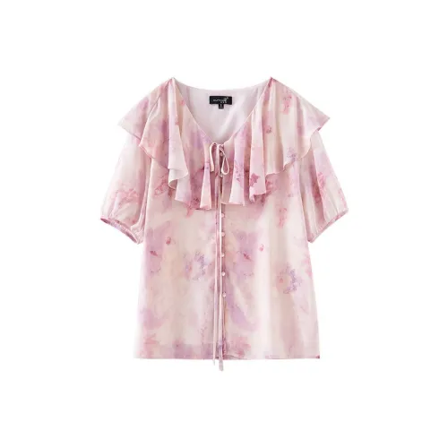 OUNIXUE Шифон Рубашка Женская Многоцветная