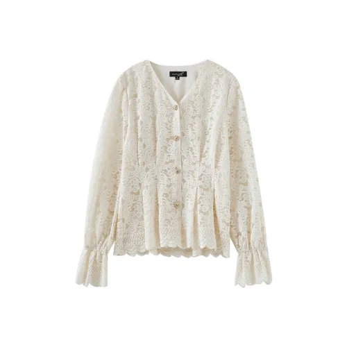 OUNIXUE Абрикос Женские Рубашки