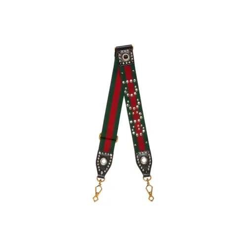 GUCCI Canvas Панелированная кожа с деталями плечевой ремень сумка ремень женский зеленый красный