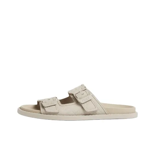 FENDI Feel Резиновая подошва Слипоны Мужской Бежевый