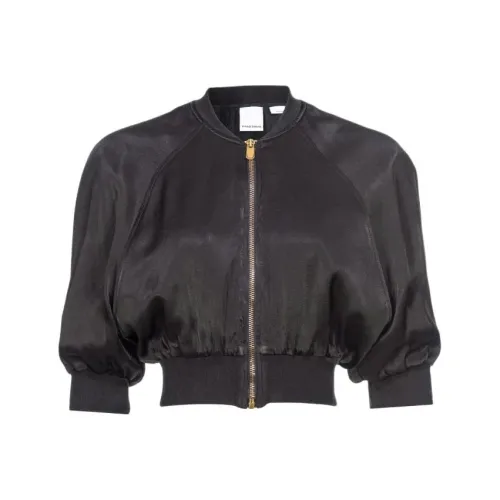 PINKO Короткий Сатиновый Bomber Куртка Куртки и Пальто Женские Черный