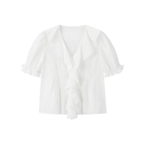 LEDIN Шифон Рубашка Женская Mist Белый