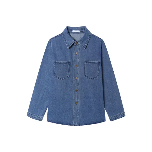 SLEEP AT 11 Рубашка Женская Темно-синяя