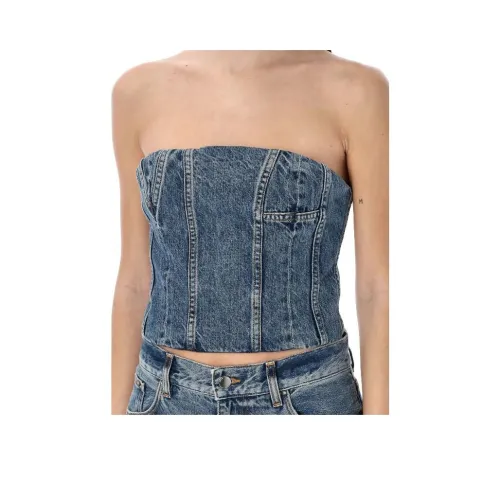 AMIRI Без бретелек Топ Женский Индиго