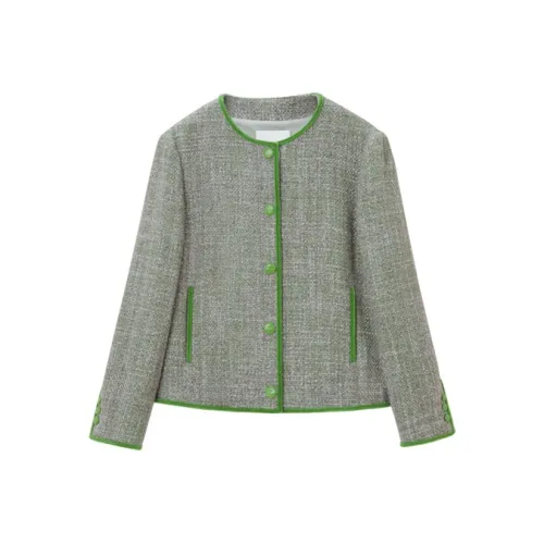 OVV Зеленый Серый Узор A6 Женские Куртки