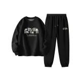 [Thickened и с флисовой подкладкой] Черный (Ma Dream Camellia) + Черный (Ma Dream Camellia Логотип на штанах)