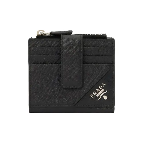 PRADA Мужской кожаный держатель для карт черный