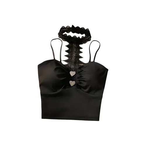 Mu Qingqing Топ на бретелях Женский Черный