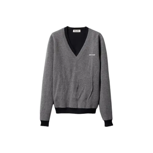 MIU MIU Кашемировый свитер женский серый