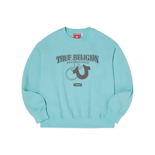 KIRSH X TRUERELIGION Коллаборация SS24 Толстовка Женская Небесно-Синий