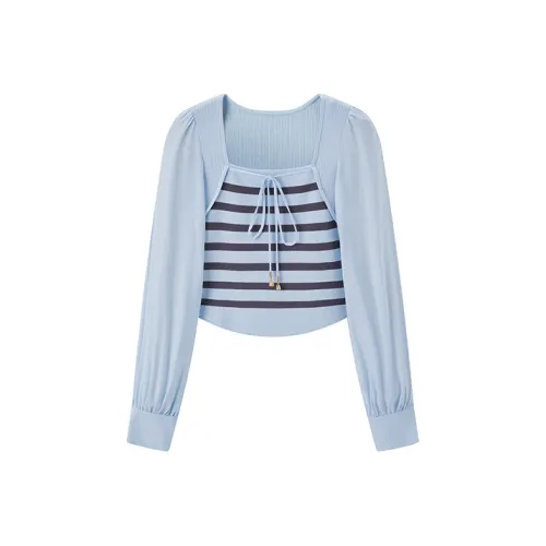 PEACEBIRD Светло-синие женские рубашки