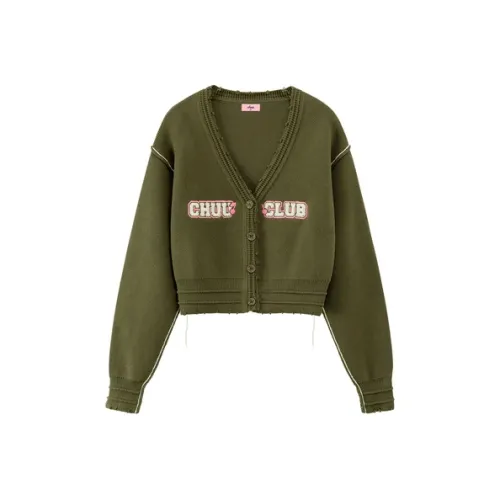 CHUU Горчичный зеленый Женский трикотаж