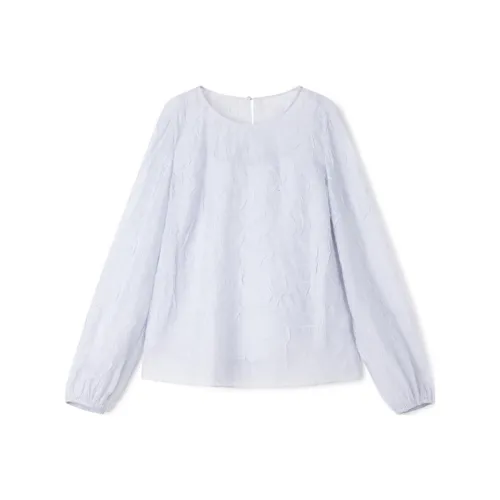 TKY SHOP Туманный синий Женские Шифоновые рубашки